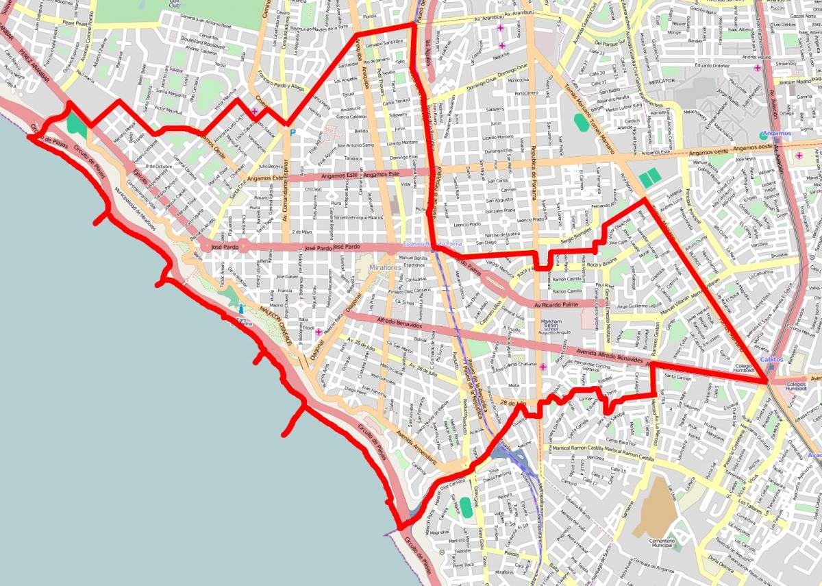 لیما miraflores نقشه